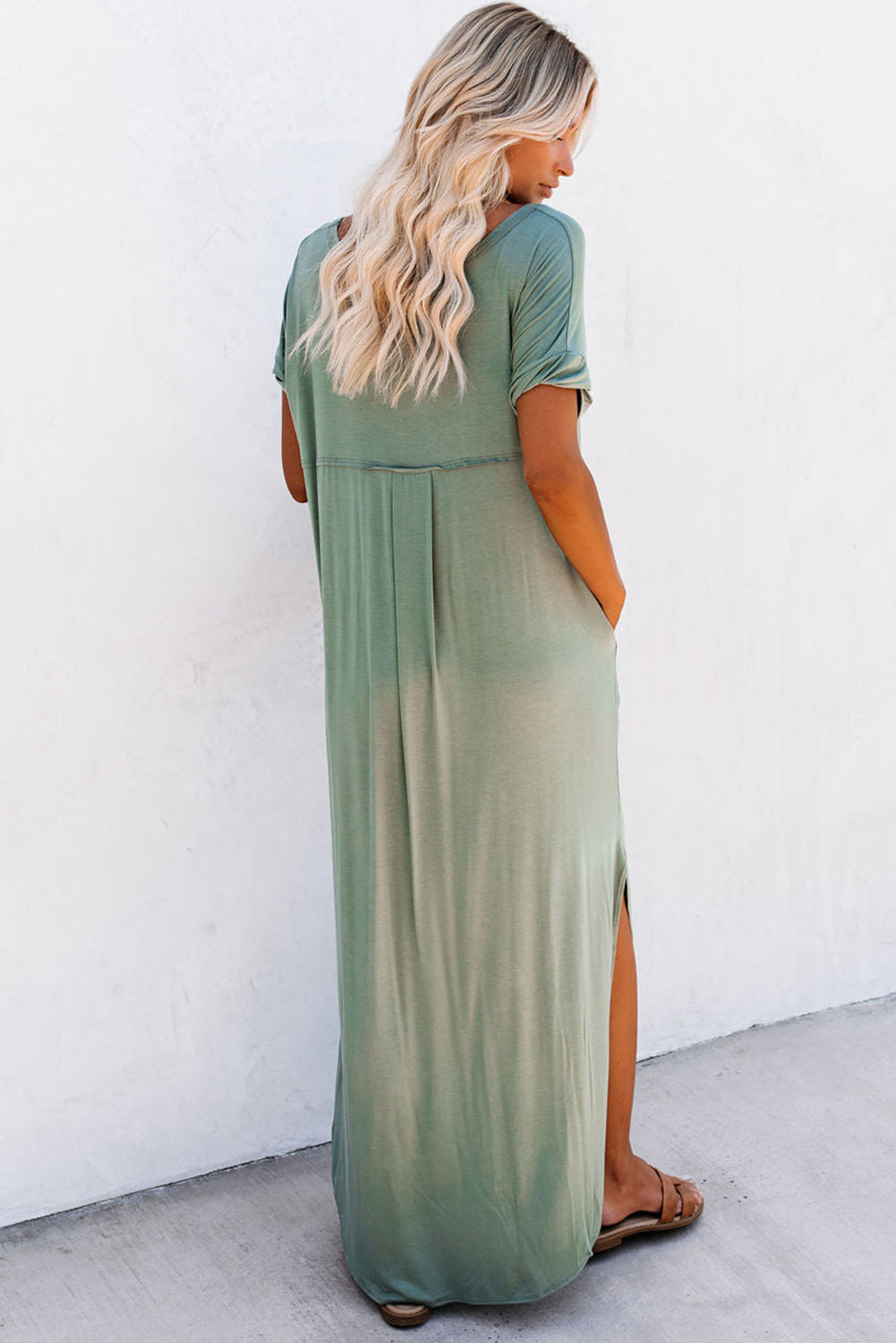 Maxi T-shirt Dress with Pockets & Splits Maxi Dresses MyDresses 