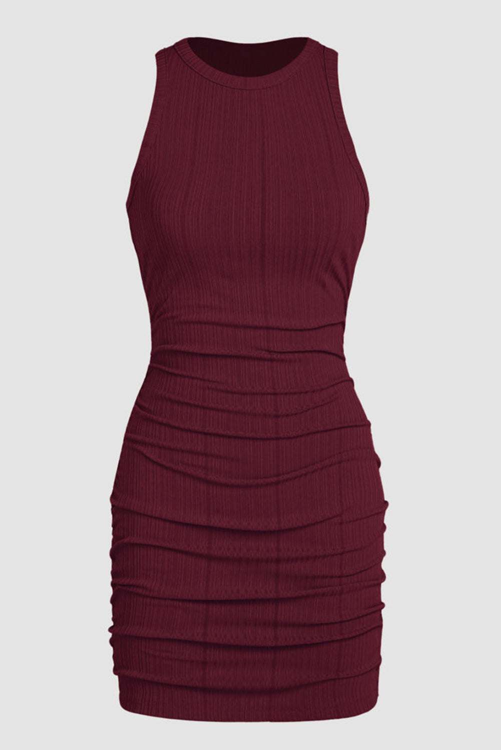 Ruched Sleeveless Bodycon Midi Dress Bodycon Dresses MyDresses 