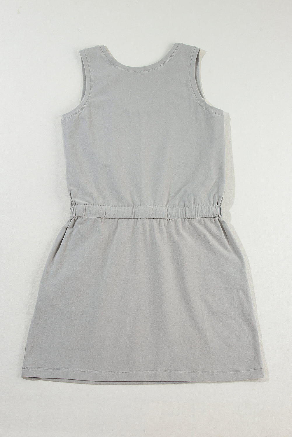 Sleeveless Mini Dress with Drawstring Waist and Pockets Mini Dresses MyDresses 