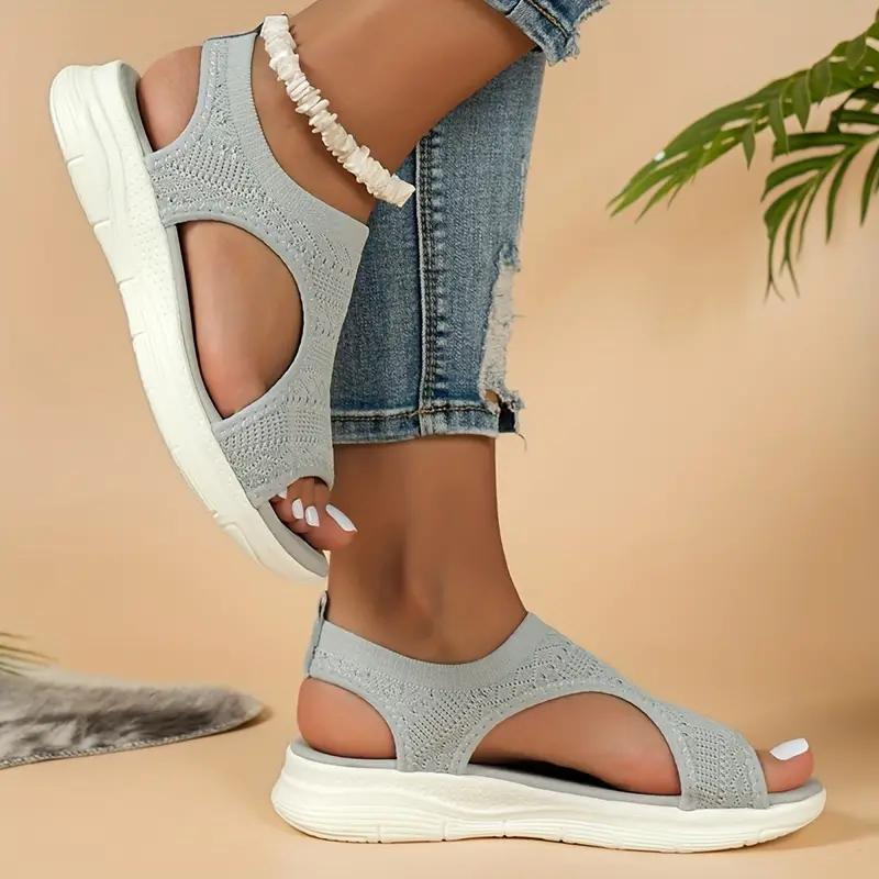 Knitted Slip-On Sandals with Supportive Sole Sandals MyDresses