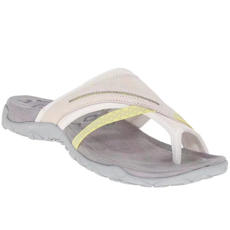 Orthopedic Flip Flops with Ergonomic Design and Crisscross Straps Sandals MyDresses Cream 4