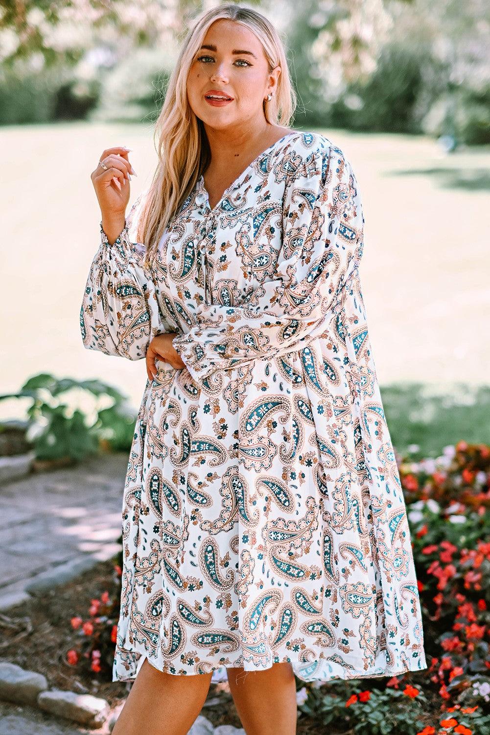 Curves Paradise Paisley Maxi Dress Mini Dresses MyDresses 