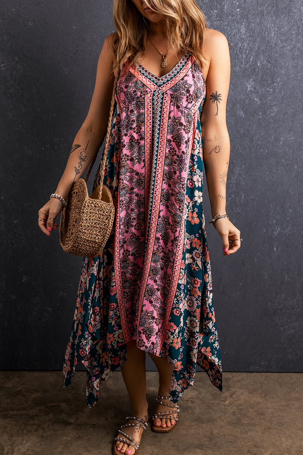 Bohemian Floral Long Sundress Floral Dresses MyDresses 