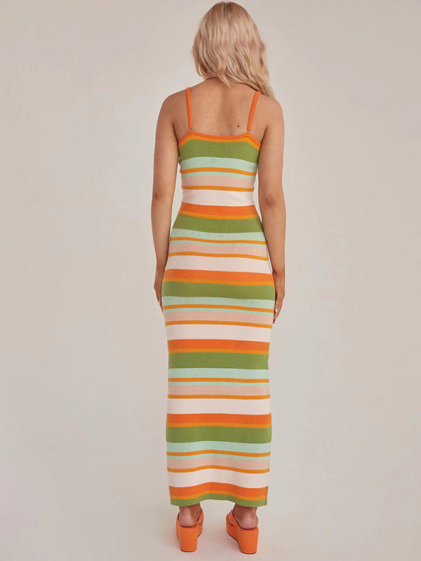 Geometric Print Slim-Fit Maxi Dress with Scoop Neckline Maxi Dresses MyDresses 