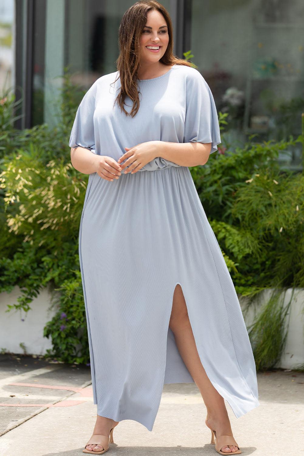 Plus Size Rib Knit Maxi Dress Plus Size Maxi Dresses MyDresses 