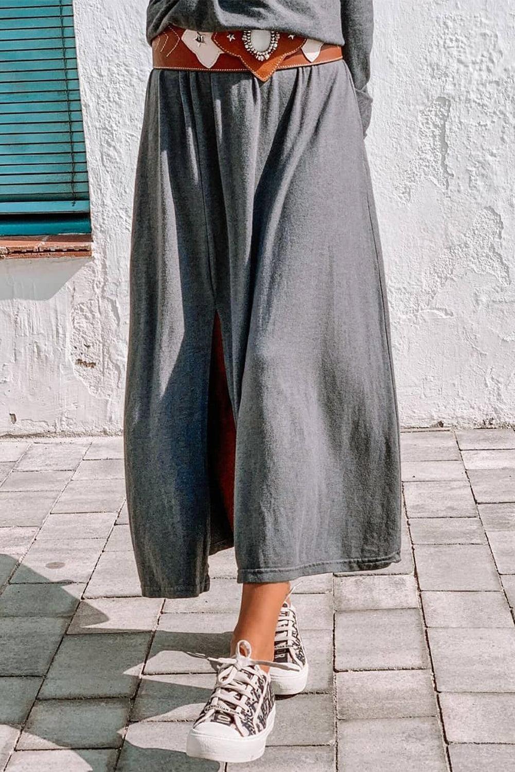 Shirred Off Shoulder Maxi Dress with Split Maxi Dresses MyDresses 