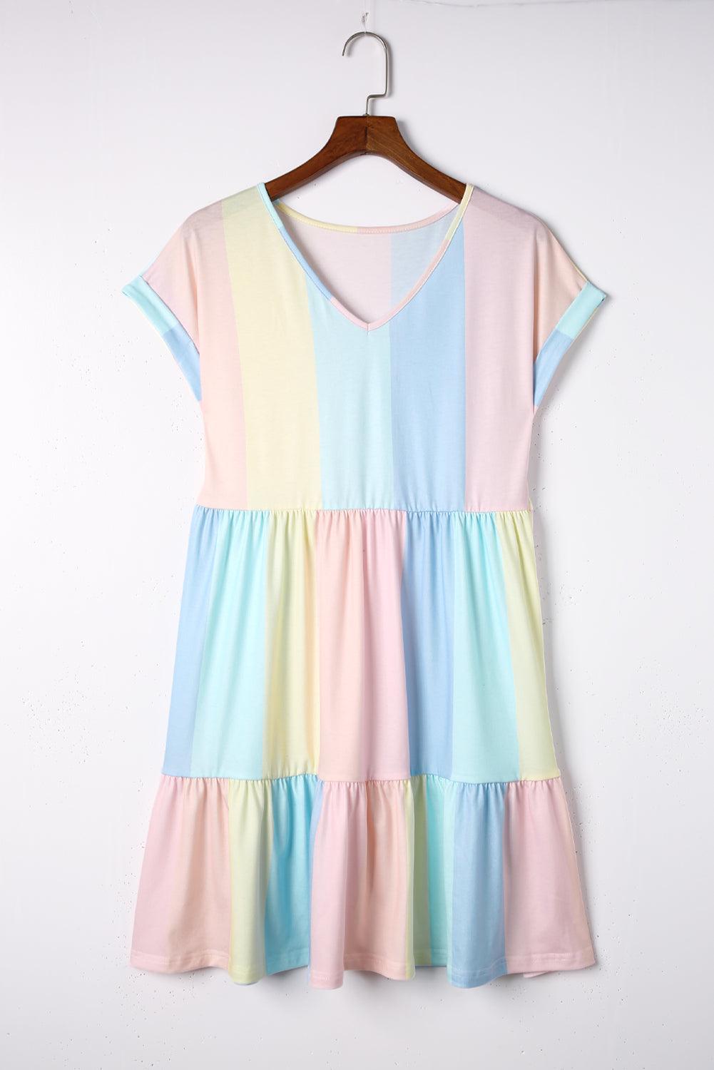 Striped Tiered Dress Short Length Group4 MyDresses