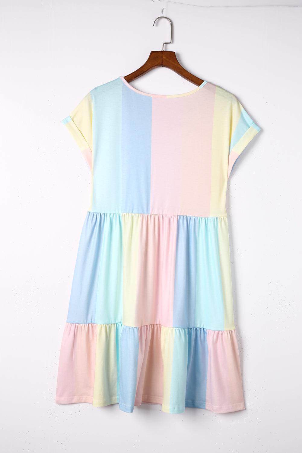 Striped Tiered Dress Short Length Group4 MyDresses