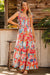 Tropical Print Smocked Ruffle Maxi Dress Maxi Dresses MyDresses 